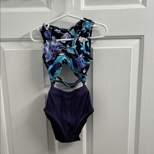 Floral Purple Kids Dance Leotard
